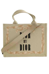 Cabas medium Dior Book Tote Beige en Tissu - Seconde Main