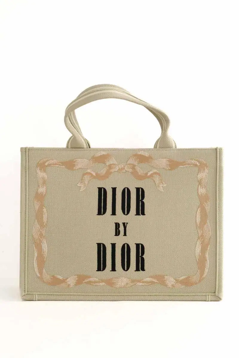 Cabas medium Dior Book Tote Beige en Tissu