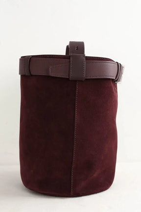 Cabas Prada Buckle Bordeaux en Daim