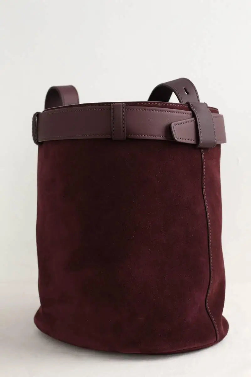 Cabas Prada Buckle Bordeaux en Daim