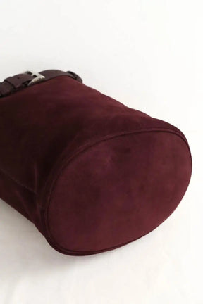 Cabas Prada Buckle Bordeaux en Daim
