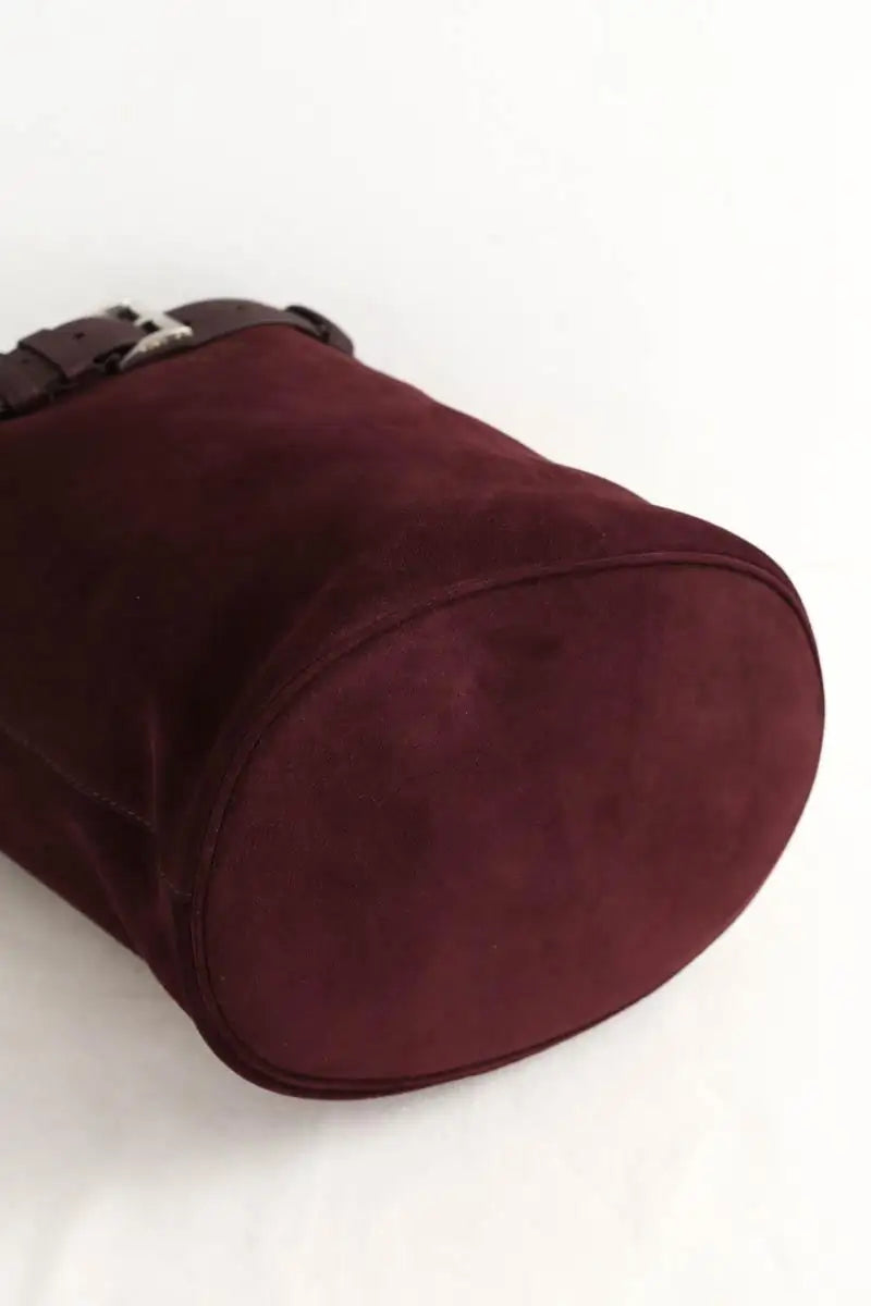 Cabas Prada Buckle Bordeaux en Daim
