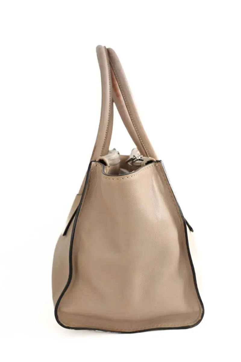 Cabas Prada City twin pocket Beige en Cuir