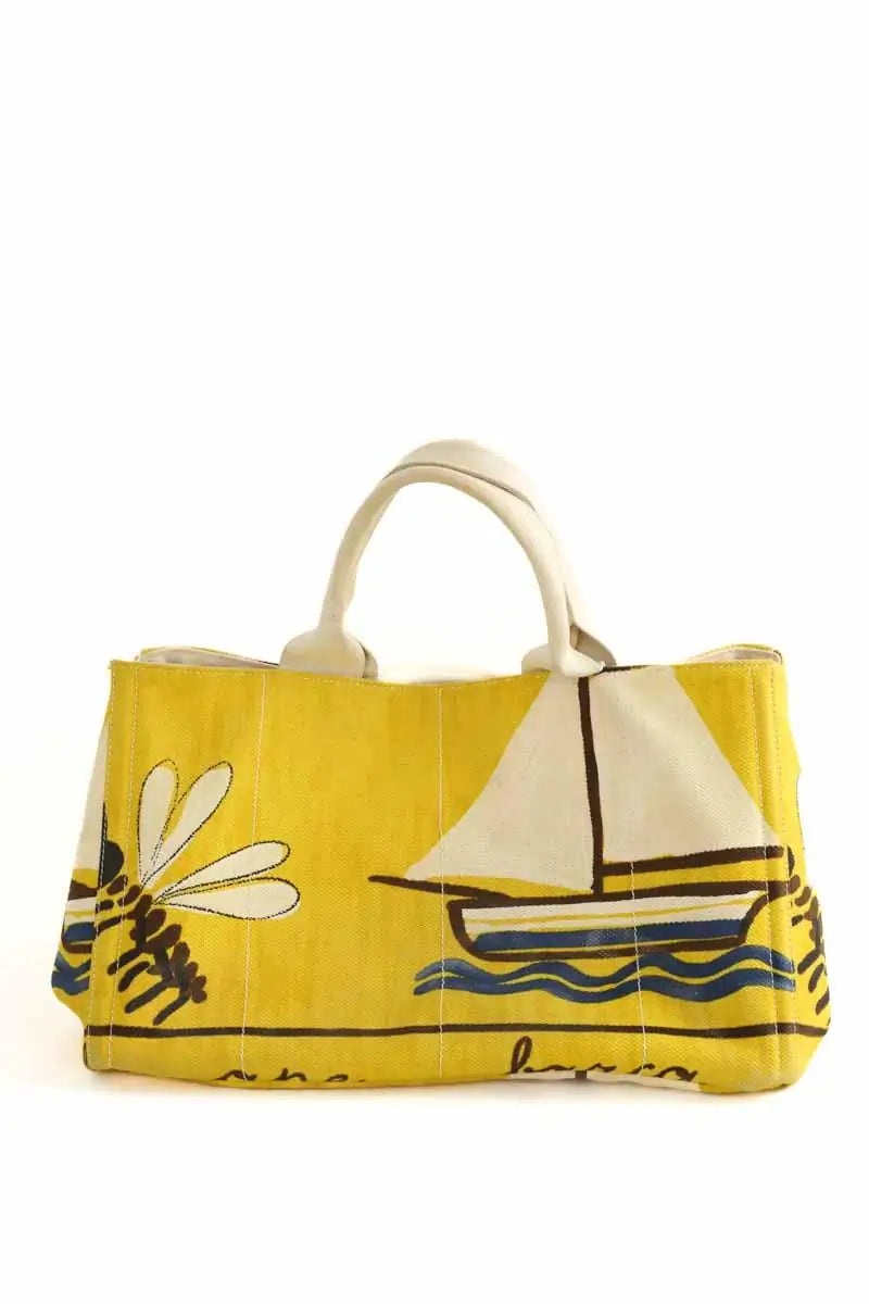 Cabas Prada Jaune en Coton
