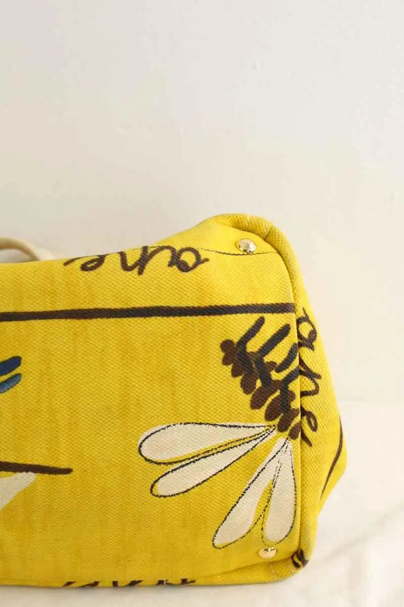 Cabas Prada Jaune en Coton