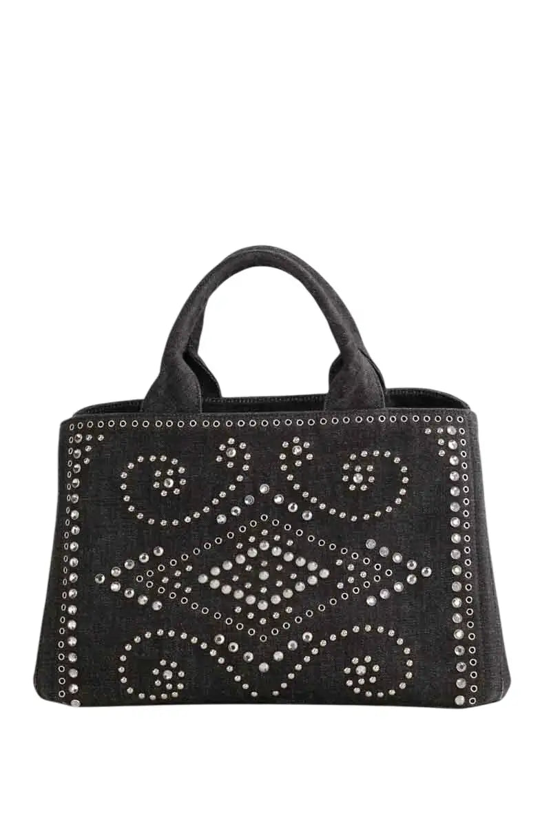 Cabas Prada Noir en Coton - Seconde Main