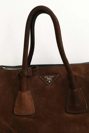 Cabas Prada Prada Galleria Daim marron Marron en Daim