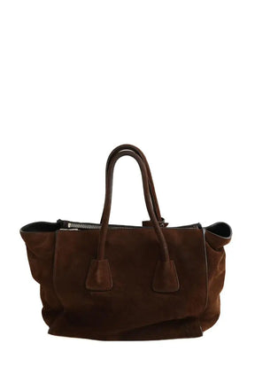 Cabas Prada Prada Galleria Daim marron Marron en Daim