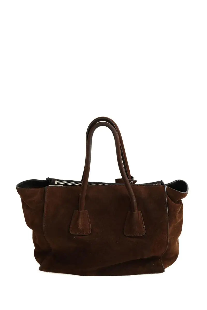 Cabas Prada Prada Galleria Daim marron Marron en Daim