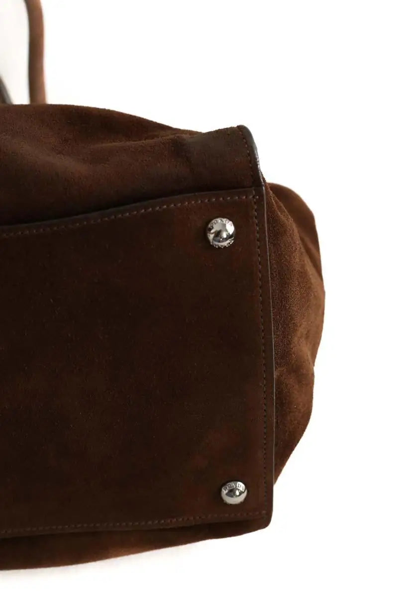 Cabas Prada Prada Galleria Daim marron Marron en Daim