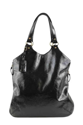 Cabas Saint Laurent Tribute Noir en Cuir verni - Seconde Main