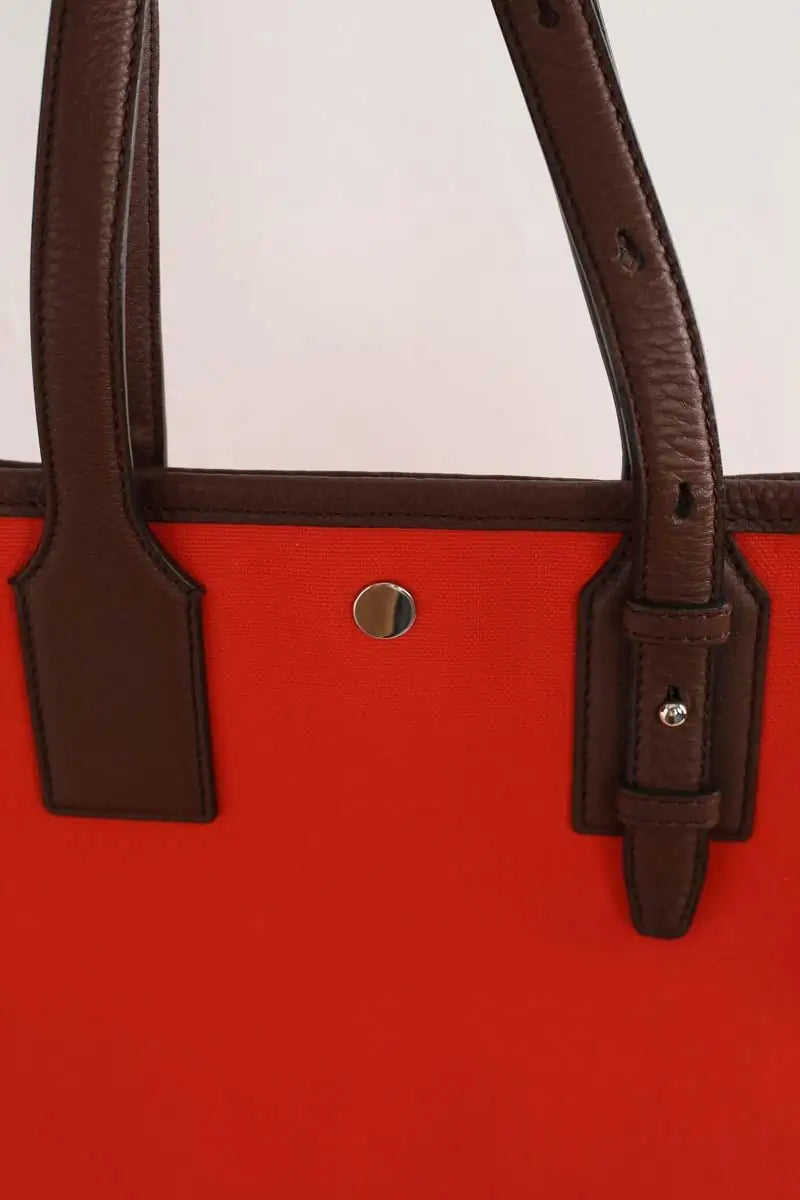Cabas Salvatore Ferragamo Canvas Tote Bag Orange en Tissu