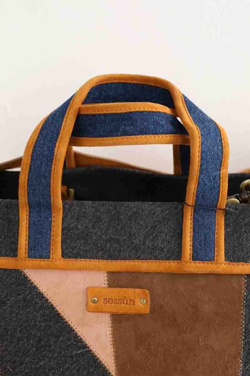 Cabas Sessun Multicolore en Daim