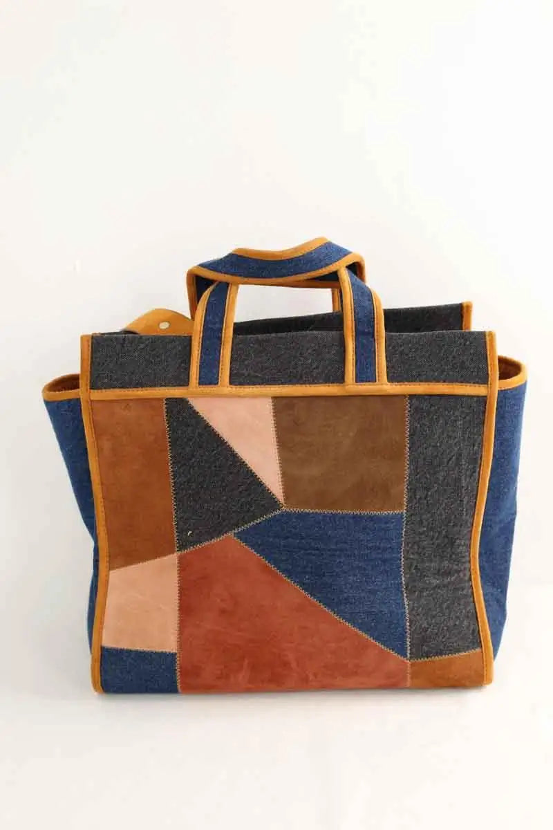 Cabas Sessun Multicolore en Daim