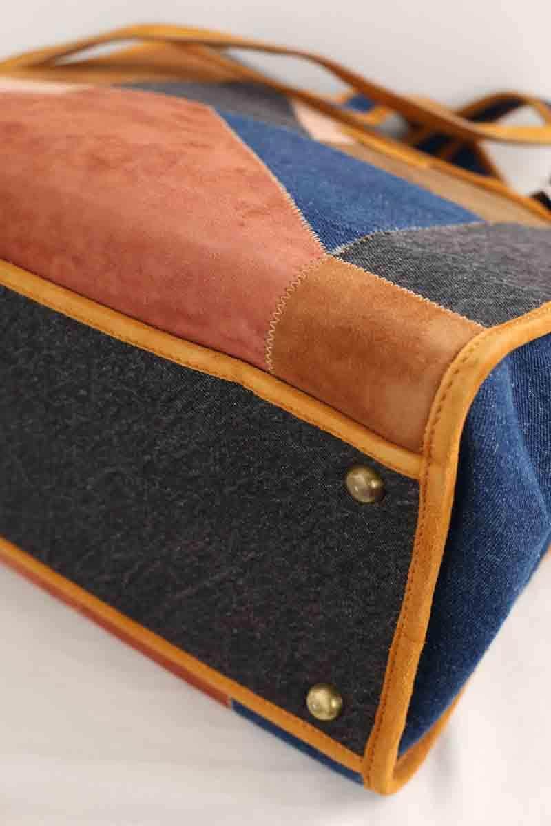 Cabas Sessun Multicolore en Daim