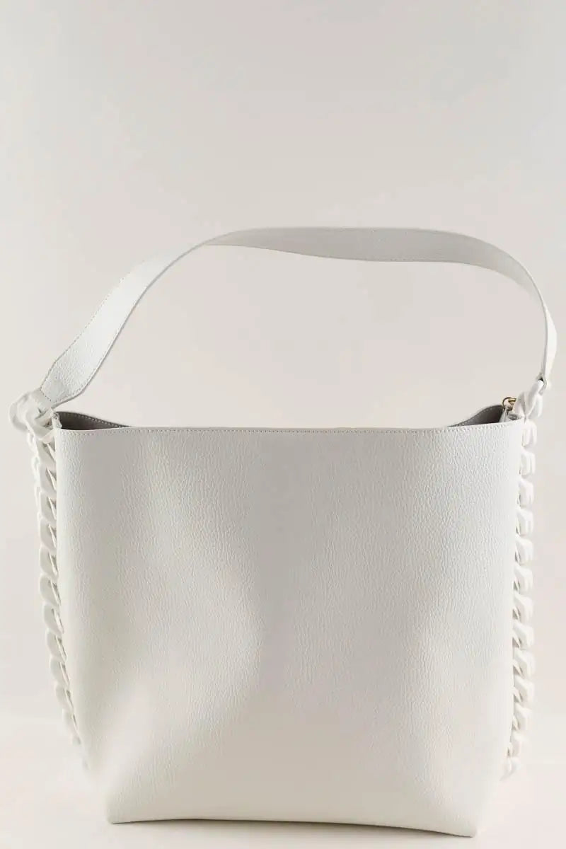 Cabas Stella McCartney Frayme totebag Blanc en Cuir