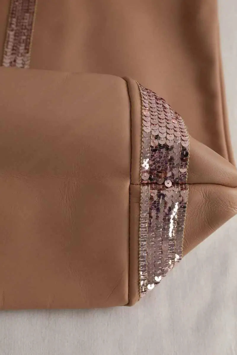 Cabas Vanessa Bruno Rose en Cuir