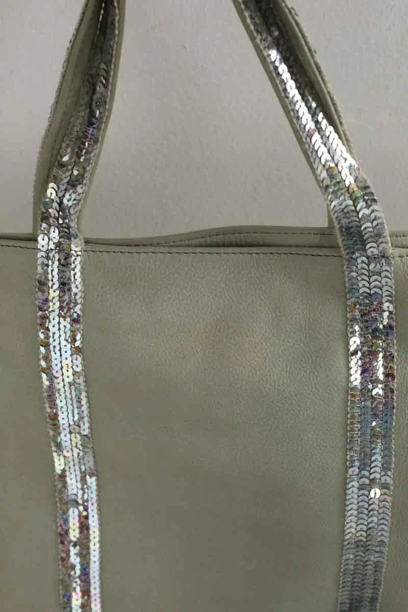 Cabas Vanessa Bruno Vert en Cuir