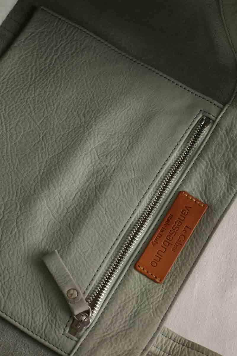 Cabas Vanessa Bruno Vert en Cuir