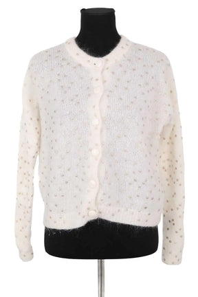 Cache-coeur Sézane Blanc en Laine, taille XXS - Seconde Main