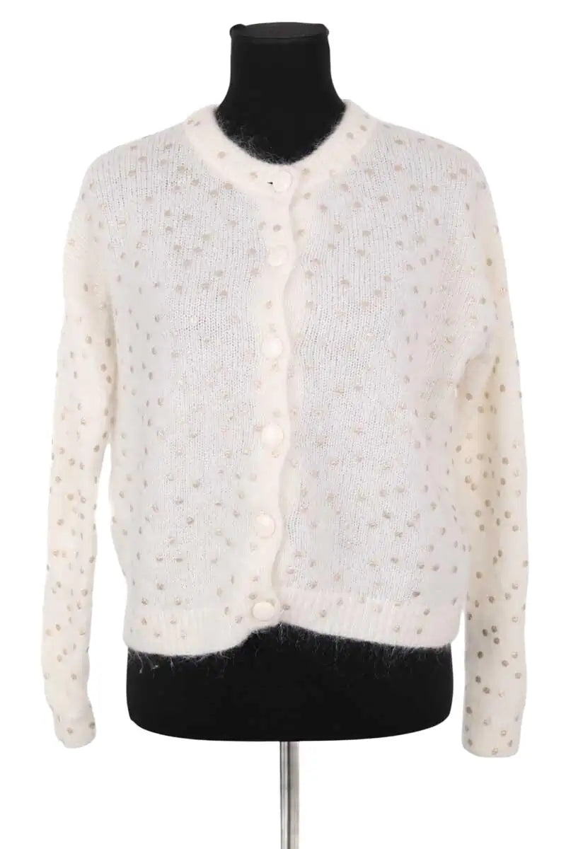Cache-coeur Sézane Blanc en Laine, taille XXS - Seconde Main