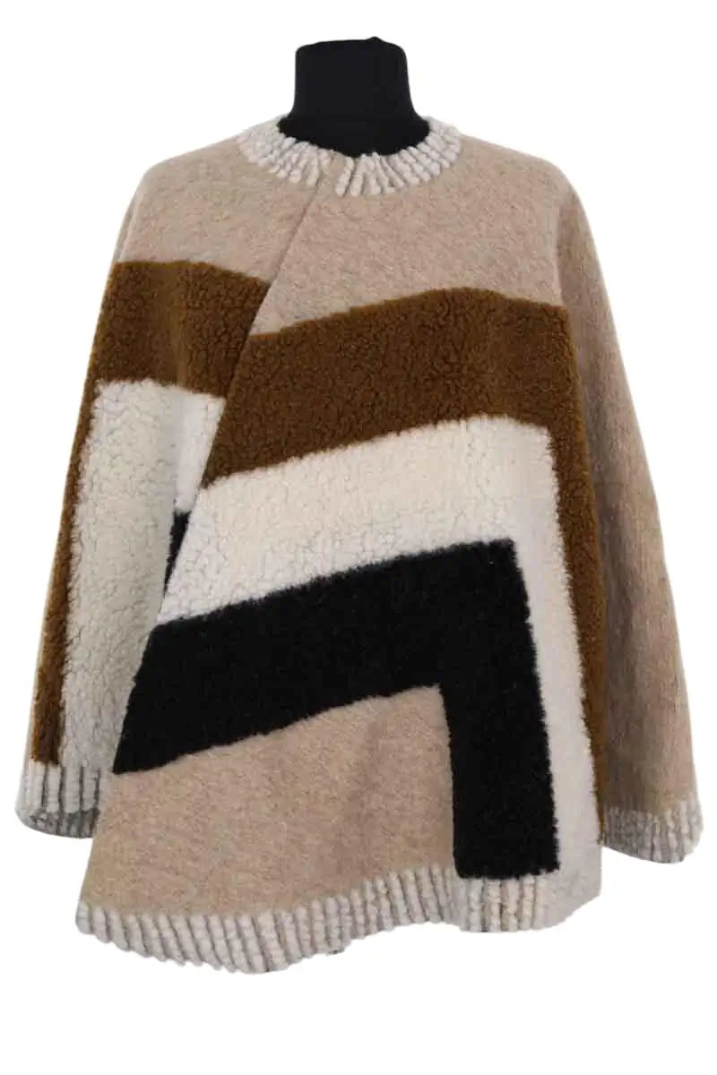 Cape Maje Beige en Laine, taille TU - Seconde Main
