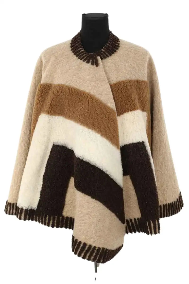 Cape Maje Marron en Laine, taille TU - Seconde Main