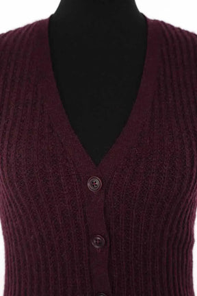 Cardigan Agnès B. Bordeaux en Laine