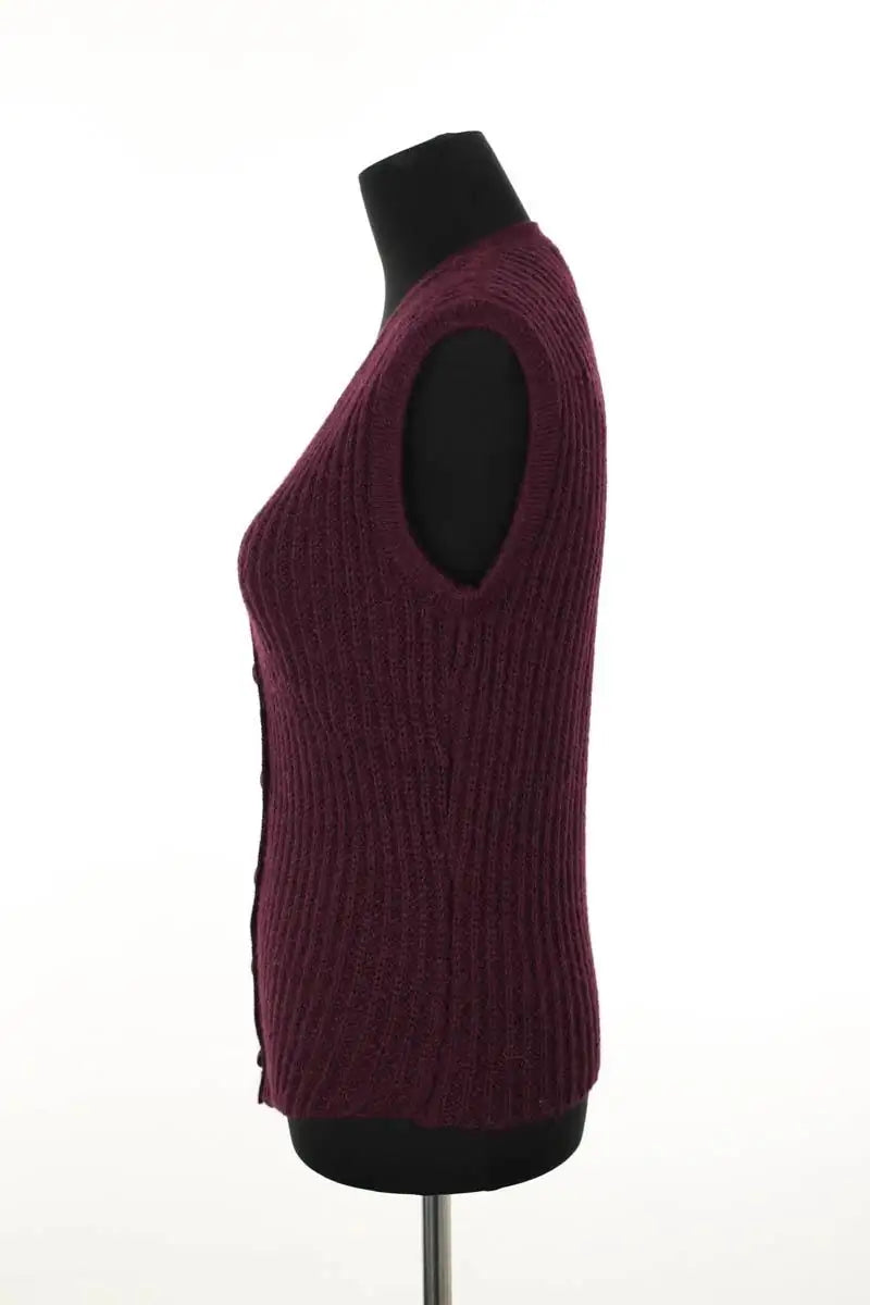 Cardigan Agnès B. Bordeaux en Laine