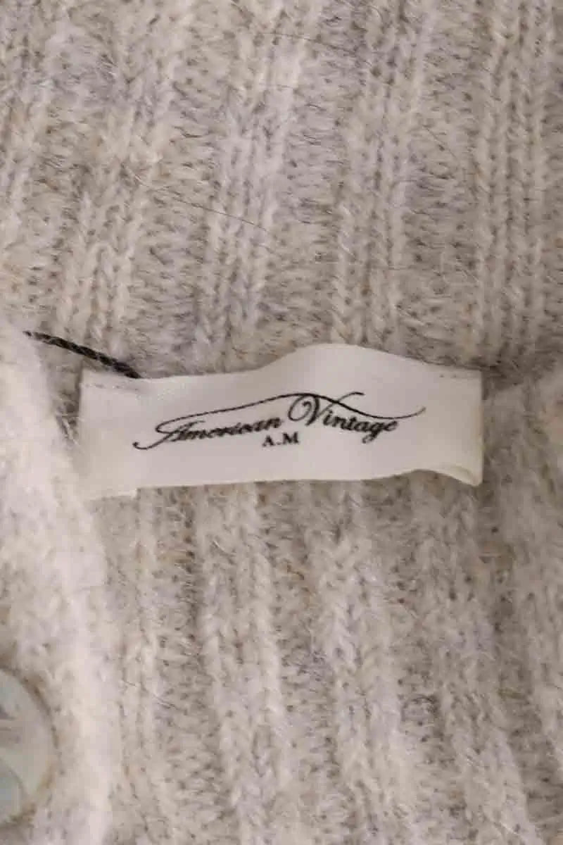Cardigan American Vintage Beige en Synthétique