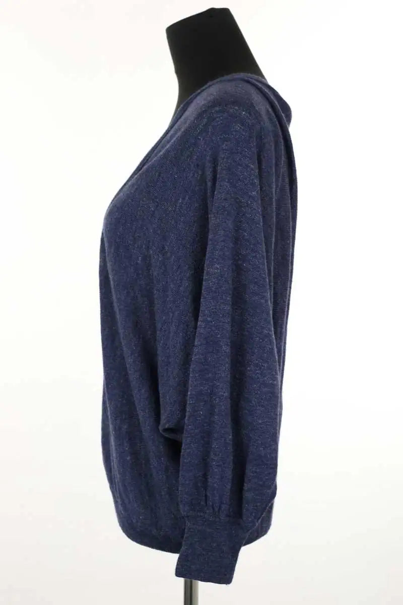 Cardigan American Vintage Bleu en Lin