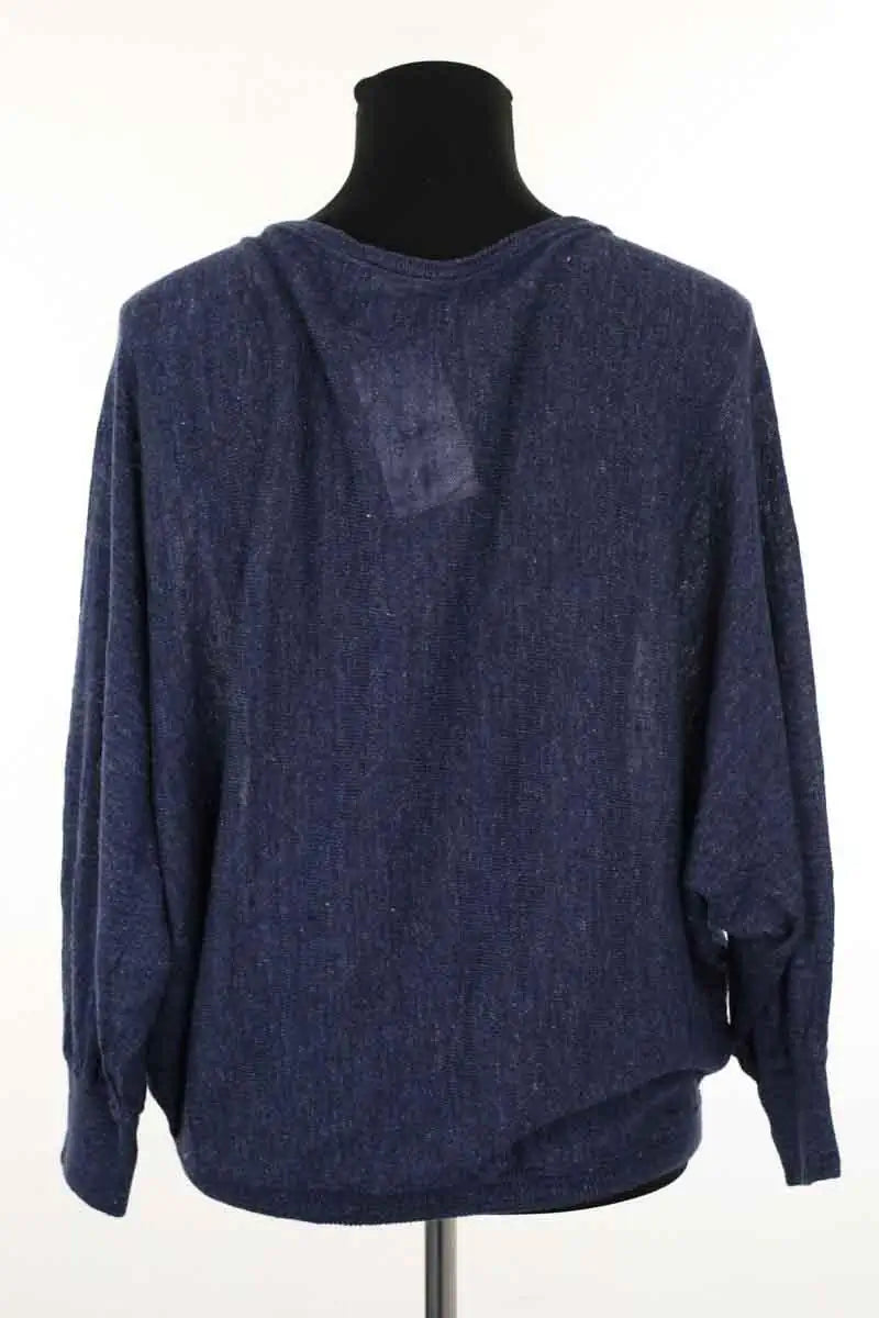 Cardigan American Vintage Bleu en Lin
