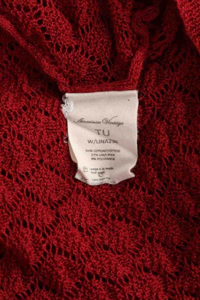 Cardigan American Vintage Bordeaux en Coton