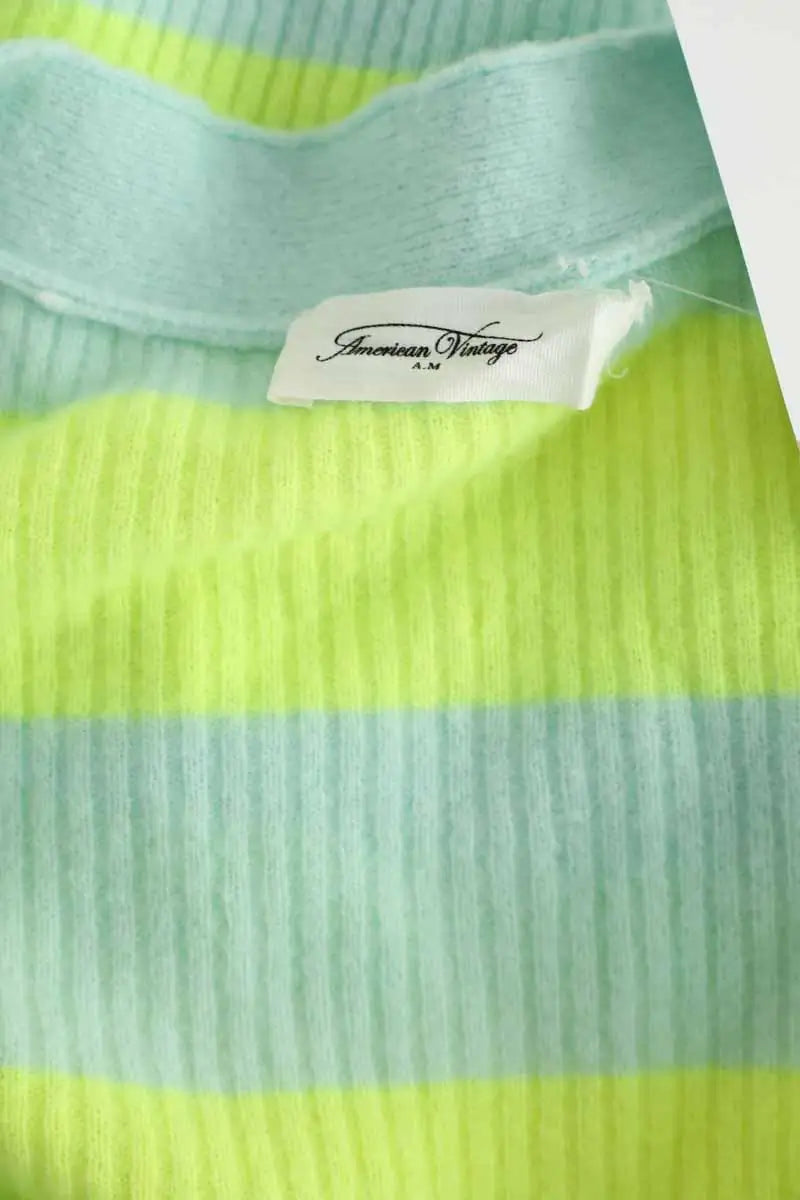 Cardigan American Vintage Jaune en Laine