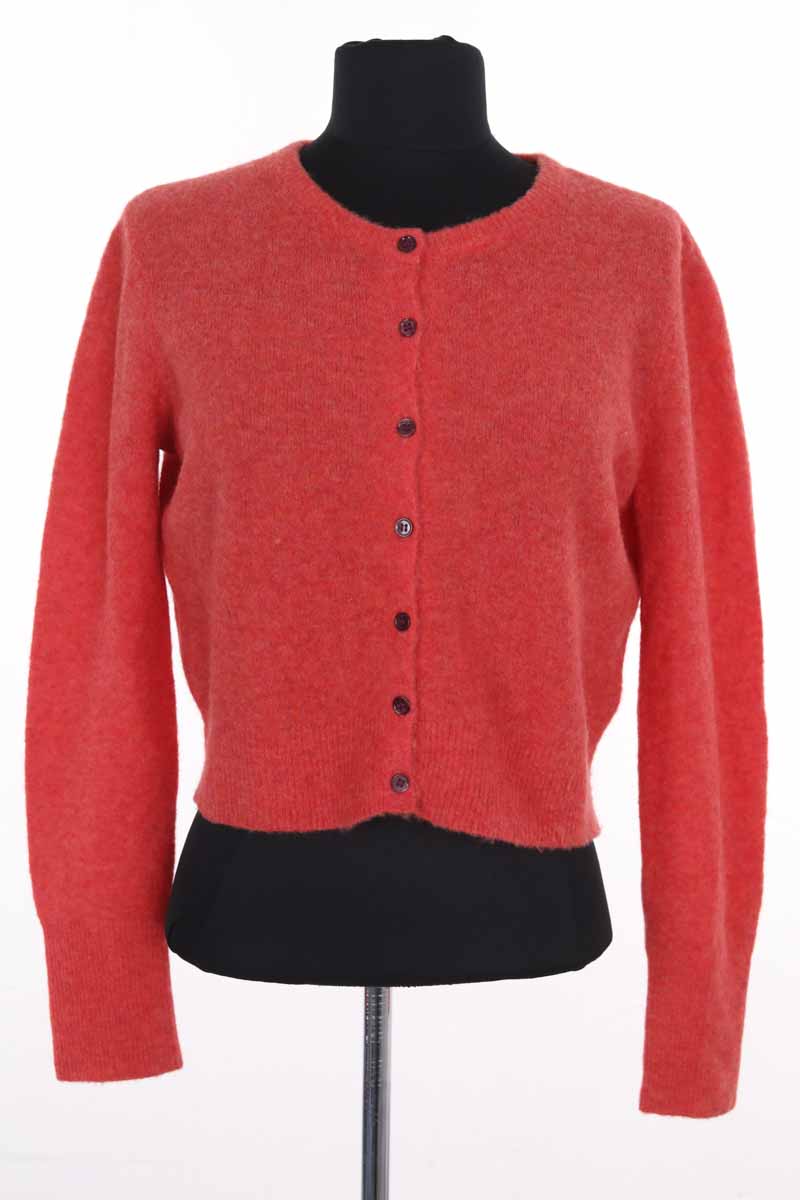 Cardigan American Vintage Rouge en Laine, taille S - Seconde Main