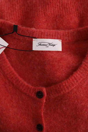 Cardigan American Vintage Rouge en Laine