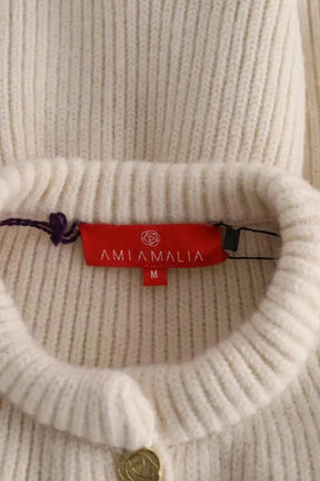 Cardigan Ami Amalia Romanian blouse Blanc en Laine