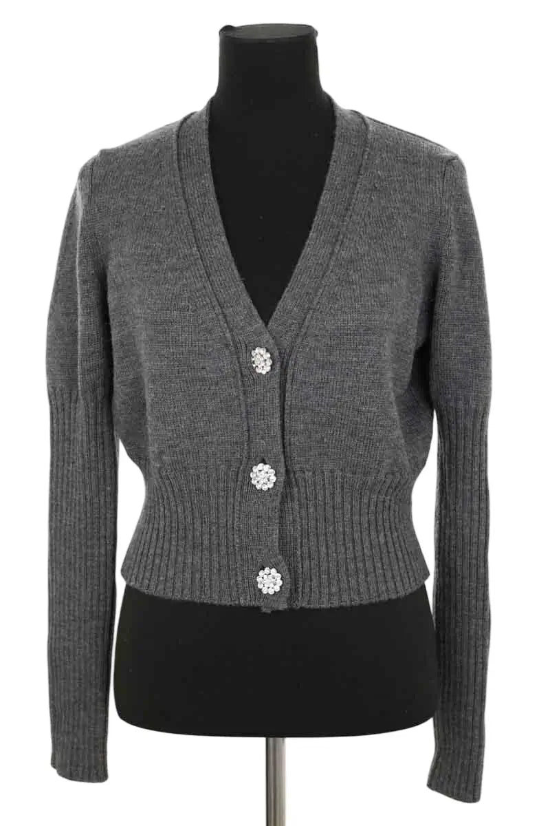 Cardigan Ba&Sh Gris en Laine, taille XS - Seconde Main