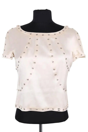 Cardigan Chanel Beige en Soie, taille S - Seconde Main