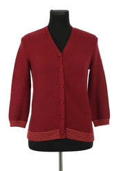 Cardigan Des Petits Hauts Bordeaux en Coton, taille XS - Seconde Main