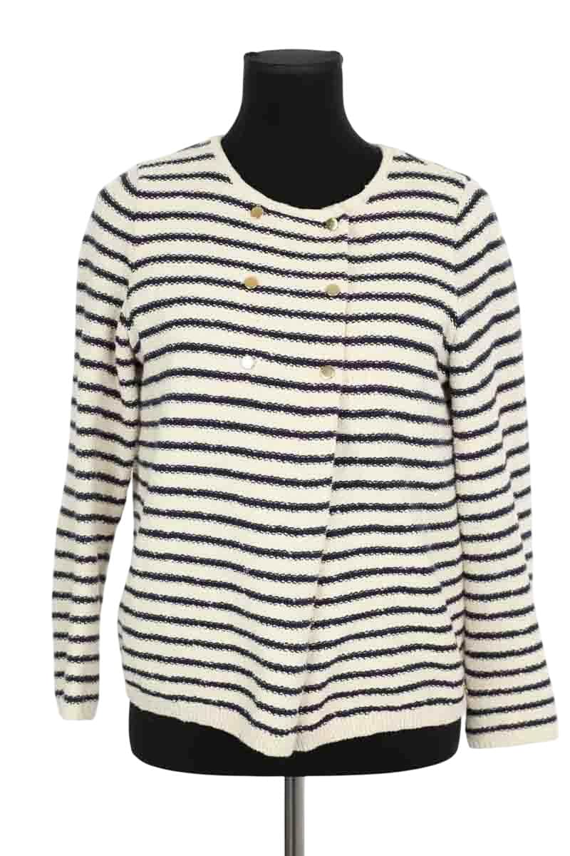 Cardigan Des Petits Hauts Emona Ecru en Coton, taille M - Seconde Main