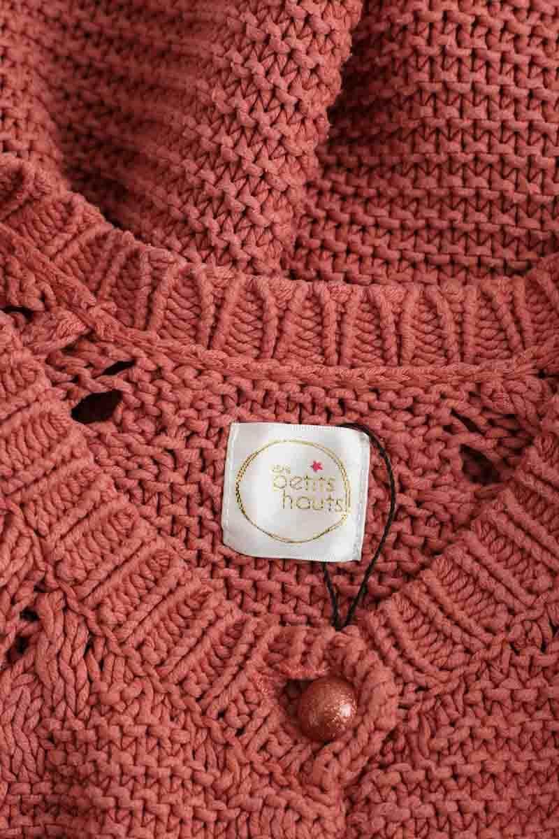 Cardigan Des Petits Hauts Zola Rose en Coton