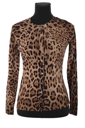 Cardigan Dolce & Gabbana Marron en Synthétique, taille S - Seconde Main