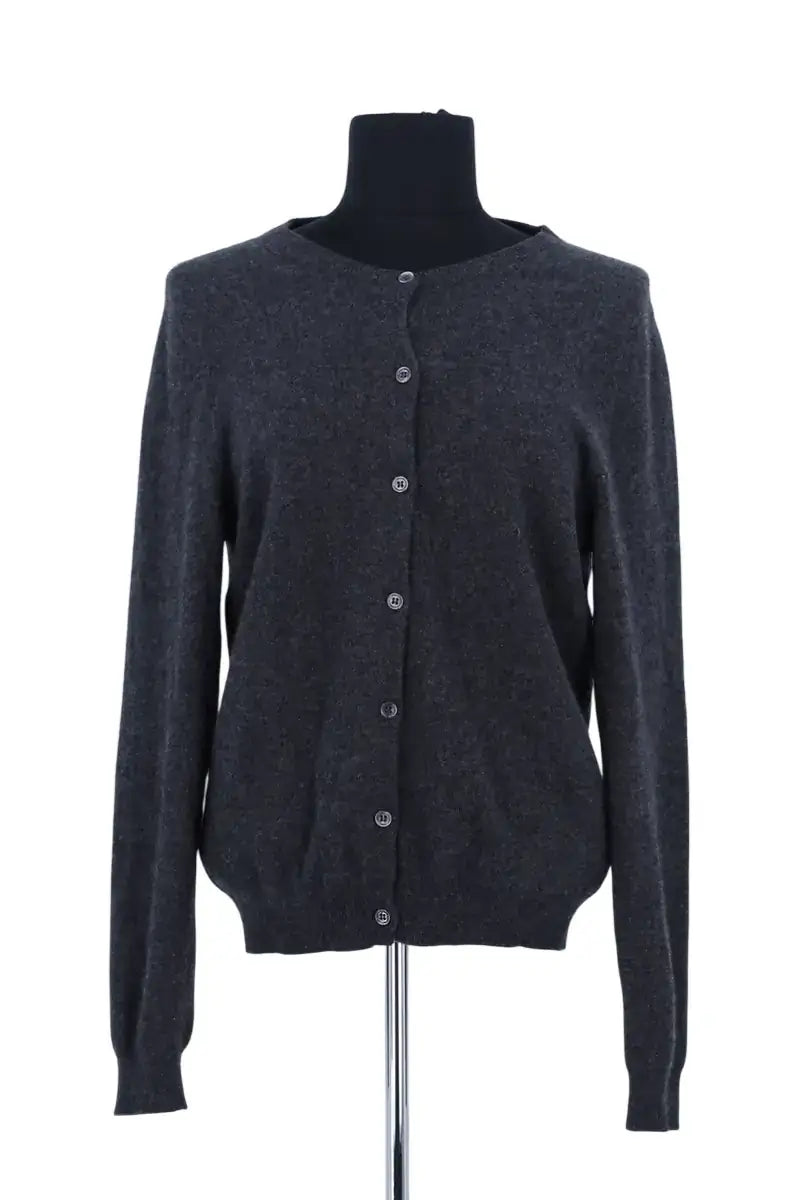 Cardigan Eric Bompard Anthracite en Cachemire, taille L - Seconde Main