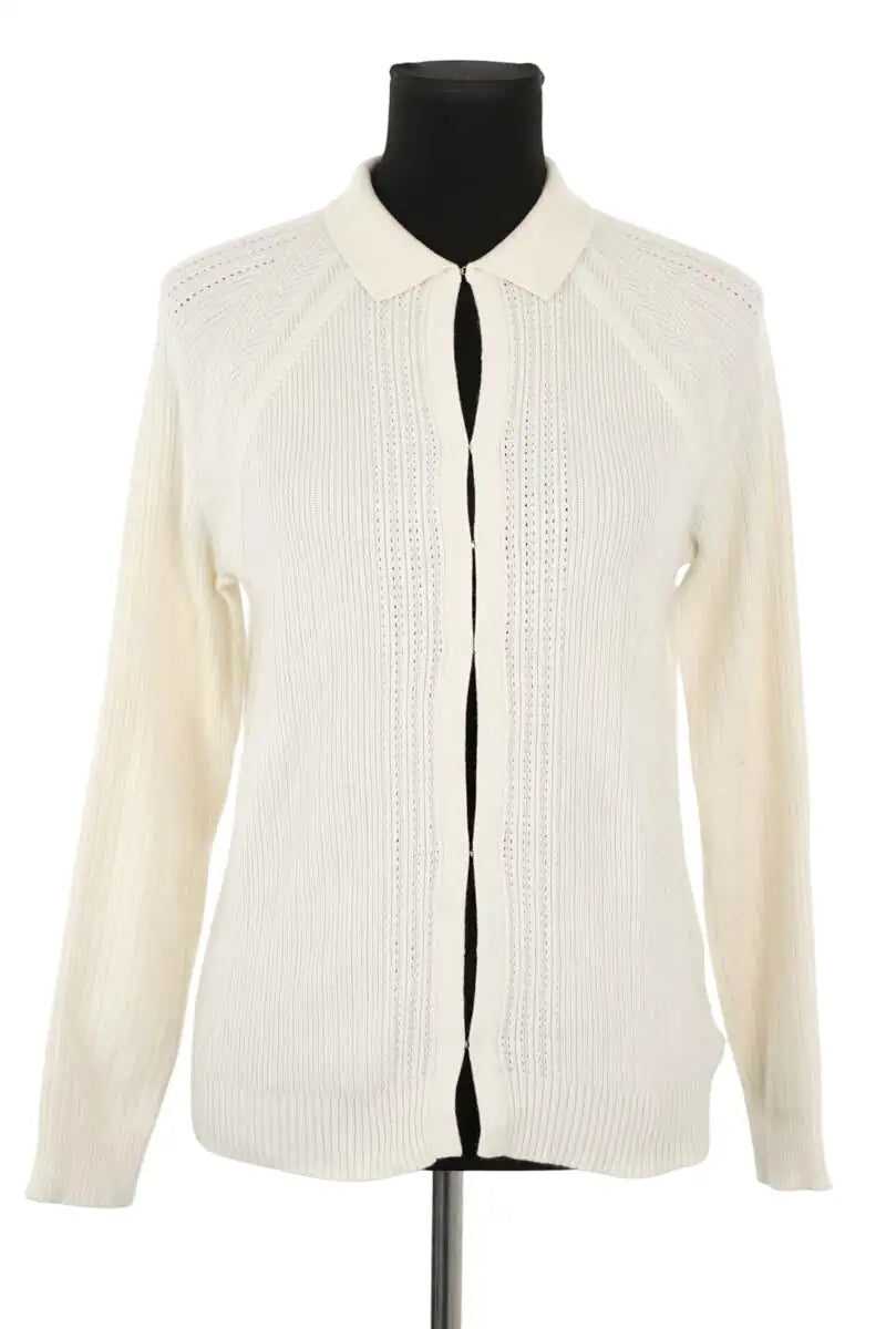 Cardigan Eric Bompard Blanc en Coton, taille M - Seconde Main