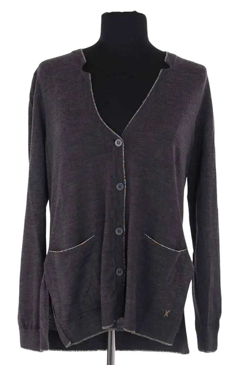 Cardigan Kenzo Gris en Laine, taille L - Seconde Main