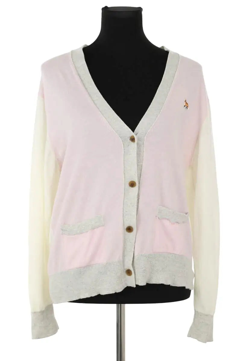 Cardigan Kitsuné Rose en Laine, taille L - Seconde Main