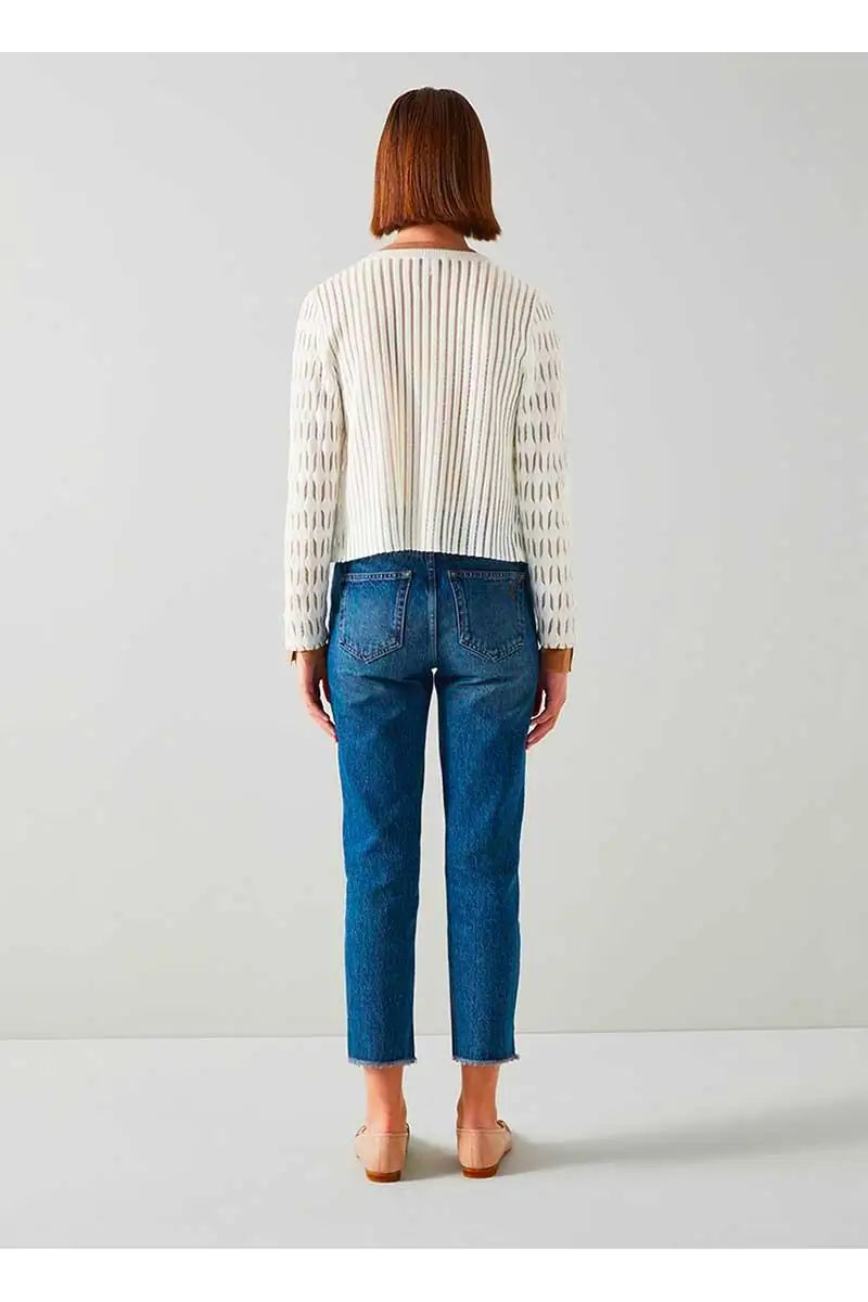 Cardigan LK Bennett Jolie Blanc en Viscose
