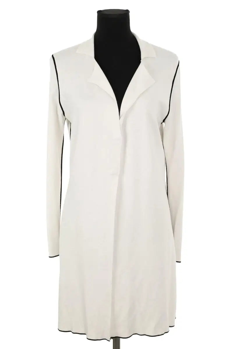Cardigan long Marella Blanc en Synthétique, taille L - Seconde Main