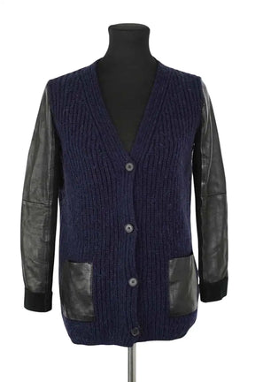 Cardigan Maje Bleu en Synthétique, taille S - Seconde Main